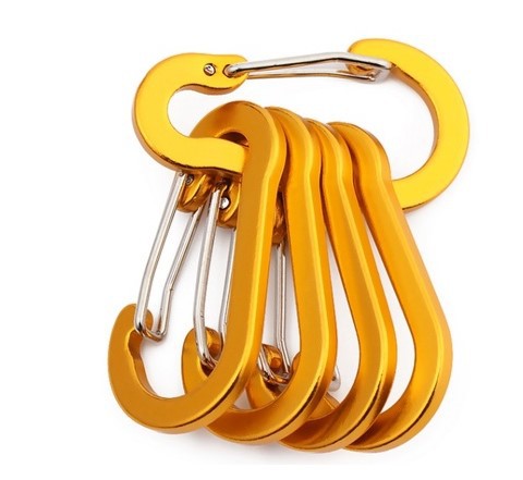 Picture of Multicolor Aluminum Alloy Steel Wire No.5 Outdoor Gourd Mountaineering Buckle Backpack Kettle Hanging Buckle Hanging Buckle Squashed Spring Buckle
