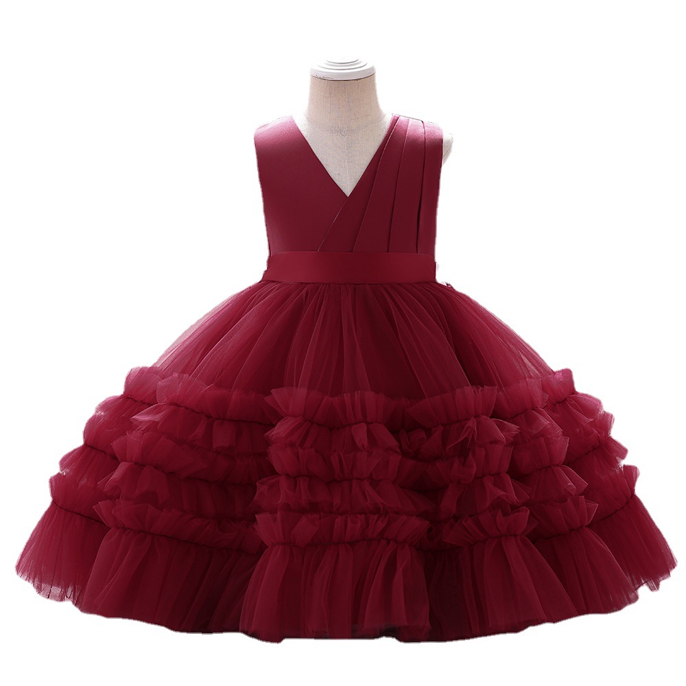 Picture of European and American New Spot Infant Girl Dress Skirt Multi-Layer Mesh Cake Tutu Skirt Baby One-Year-Old Princess Dress
