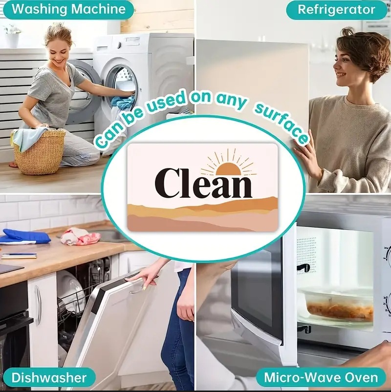 Picture of dirty clean magnetic refrigerator stickers for cross-border foreign trade new kitchen dishwasher refrigerator decoration magnetic stickers