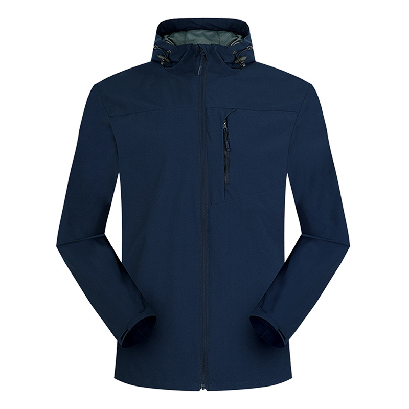 Picture of New Fashionable Outdoor Soft Shell Single-Layer Solid Color Charge Clothes Spring and Autumn Travel Mountaineering Jacket Hooded Jacket in stock Printing