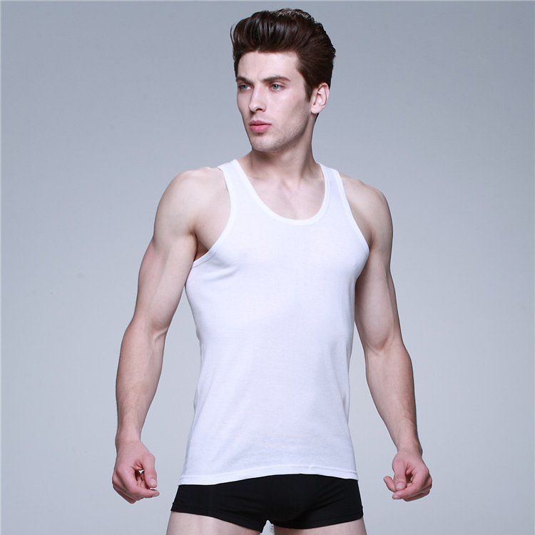 Picture of Men's vest pure cotton summer men's youth sports fitness stretch bottom cotton for the elderly sweatshirt wholesale