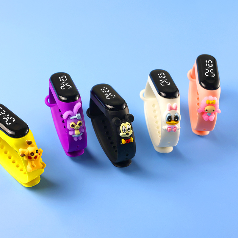 Picture of Live Hot Selling Primary School Students' Anime Bracelet LED Sticker Doll Electronic Watch Boys and Girls Waterproof Touch Watch