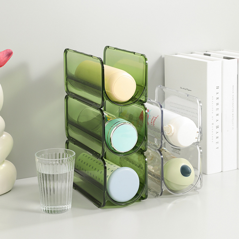 Picture of Water Cup Storage Rack Multi-Layer Transparent Desktop Creative Stackable Cup Holder Dust-Proof Household Insulated Cup Storage Rack
