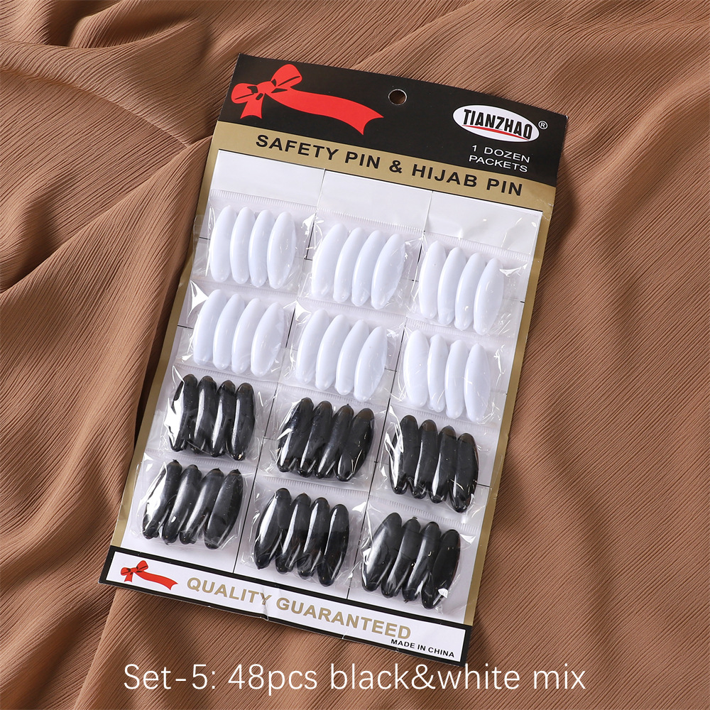 Picture of Cross-Border Plastic Color Safety Pin Hijab Pin Silk Scarf Clip Neck Clip Scarf Buckle Anti-Exposure Pin Drop Shipping
