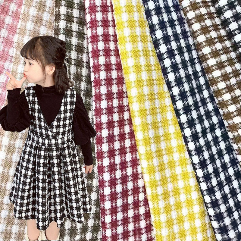 Spot shoes and hats bags hair accessories fabric polyester jacquard small fragrant style suit plaid fabric fashion children's clothing fabric