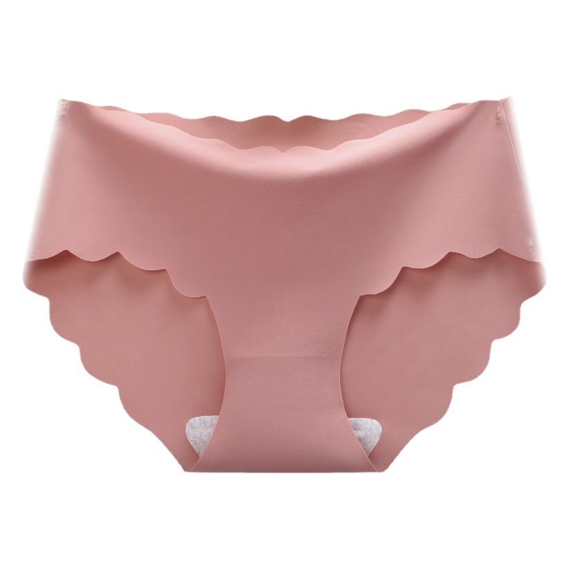 [independent outfit] seamless one-piece ice silk underwear ladies waist breathable cotton crotch girl's raw briefs