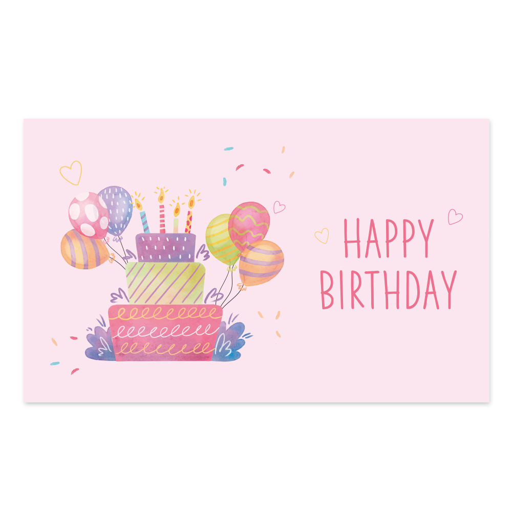 Picture of Amazon cross-border wholesale Happy birthday pink coated paper card Happy birthday gift card greeting card