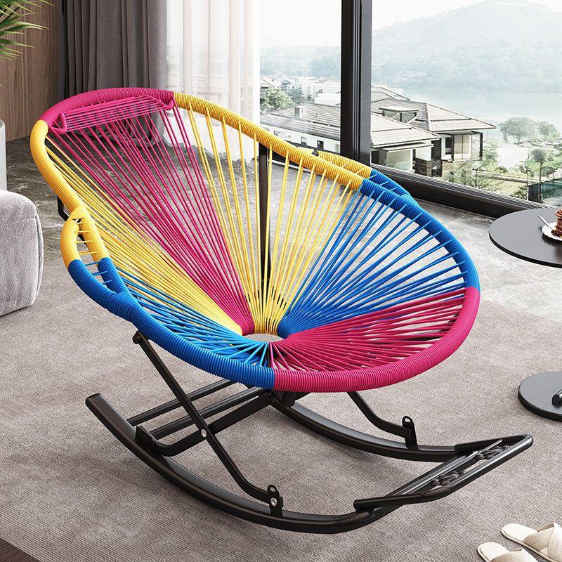 Household rattan chair rocking chair rattan rocking chair casual creative nap lounge chair adult color balcony chair leisure chair