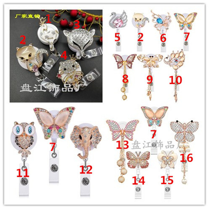 Foreign trade butterfly elephant owl easy pull buckle deer Fox alligator clip Dragonfly Swan diamond alloy easy pull