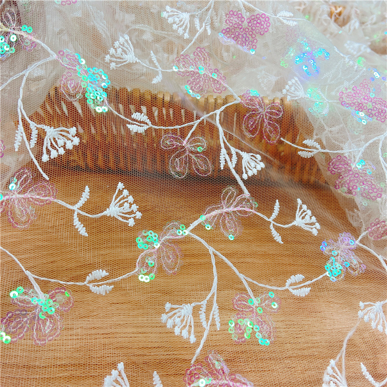 Embroidery Fabric Custom Water Dissolved Mesh Embroidery Lace Fabric Fairy Performance Clothes Lace Embroidered Fabric