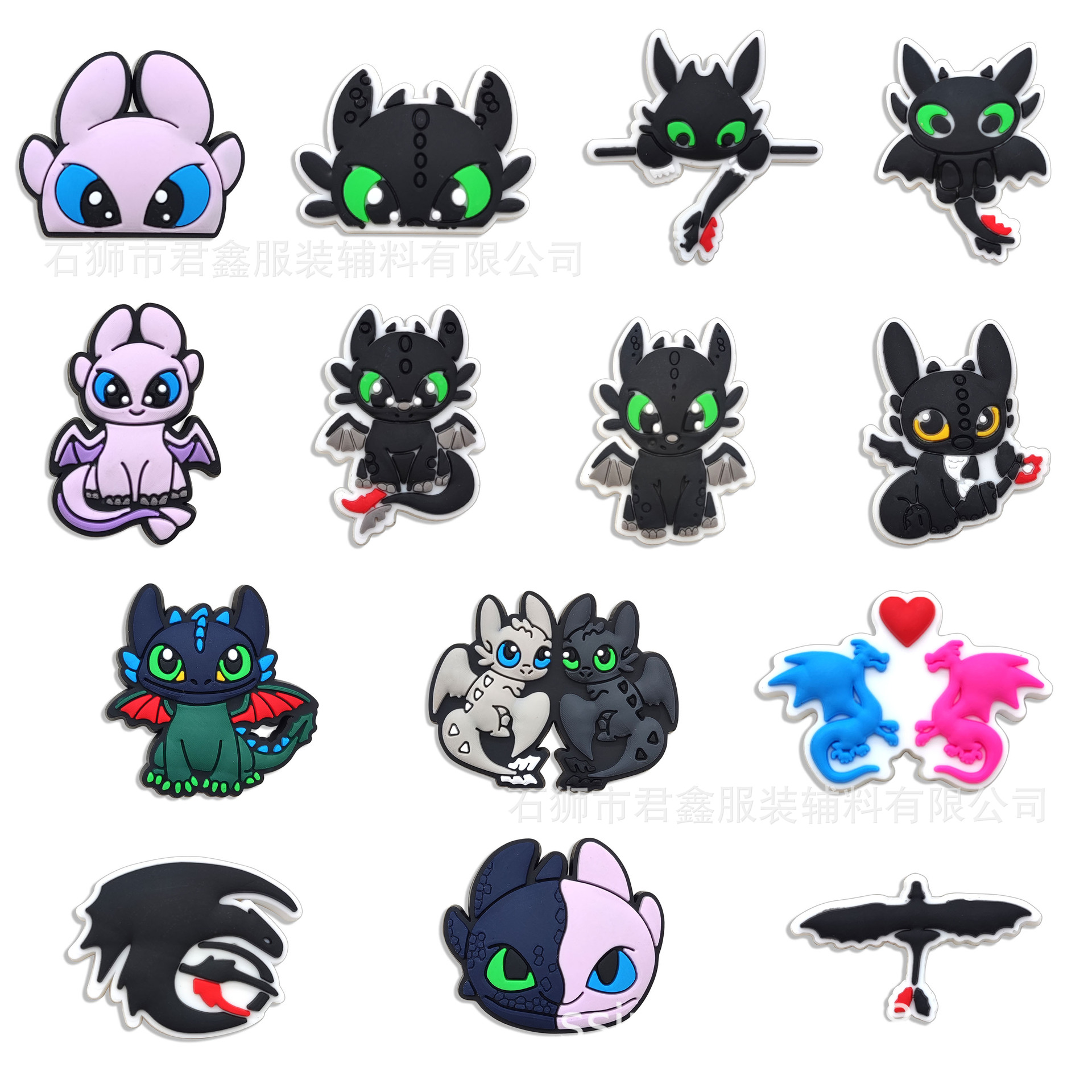 Master of Taming Dragon Shoes Flowers Children's Crocs Cute Accessories Amazon Cross-Border Toothless Shoes Buckles Shoes Jewelry Buckles