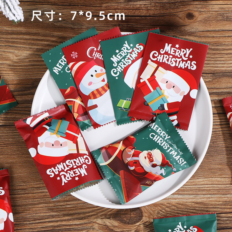 Christmas Cookie Packaging Bag Nougat Snowflake Crisp Aluminum Film Machine Seal Bag Christmas Eve Hand Baking Gift Candy Bag