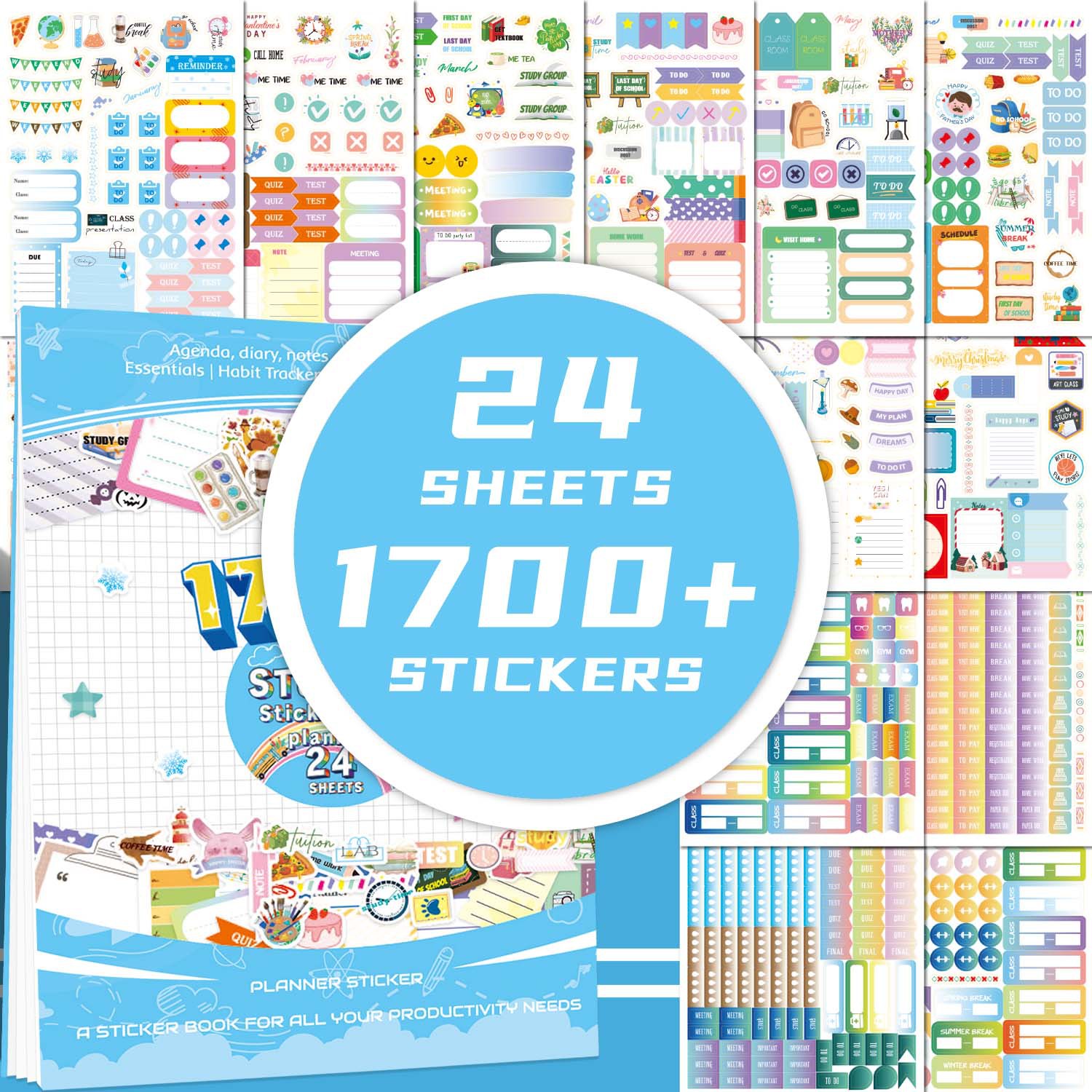 Student Plan Sticker Planner Stickers Cutting School Life Exam Clipping Planning Sticker Book