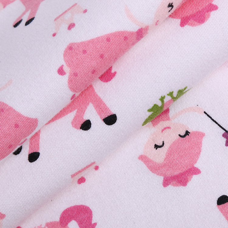 Picture of 40s Cartoon Knitted Printed Fabric in stock Supply Cotton Wool Fabric Cotton Printed Composite Bamboo Fiber Diaphragm Pad
