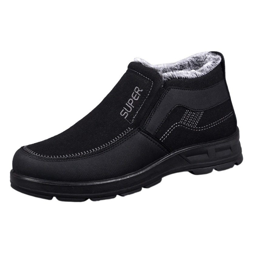 Winter Polyurethane Large Cotton Boots Thickeneded and Warm Old Beijing Cloth Shoes Men's Soft-Soled Cotton Shoes for the Elderly Cotton Shoes