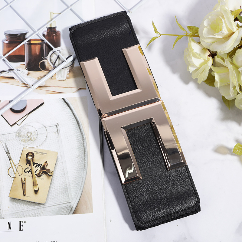 Factory sale Women's elastic belt fashionable elastic wide waist seal new casual matching skirt decorative black belt