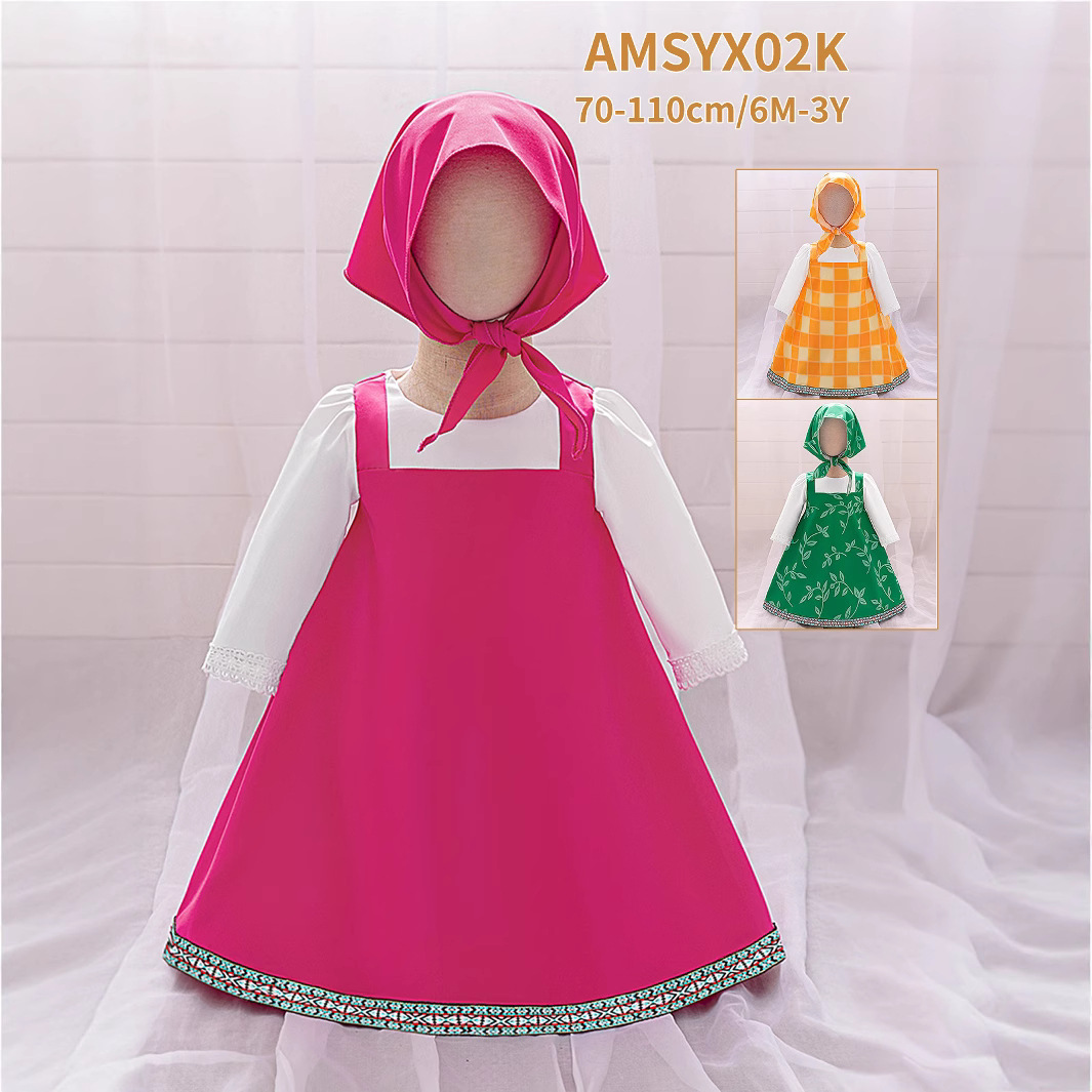 Cross-Border Export Cosplay Anime Character Masha and the Bear Masa Dress Performance Halloween Little Red Riding Hood Performance