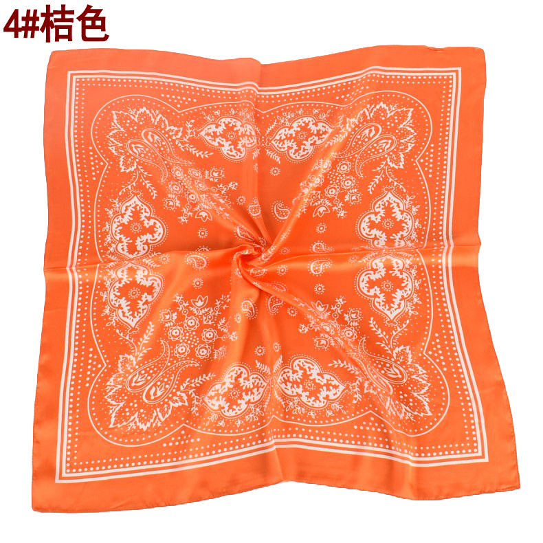 Picture of Europe and the United States hot sale vintage paisley small cashew flower 70*70 satin square scarf ladies small scarf wholesale