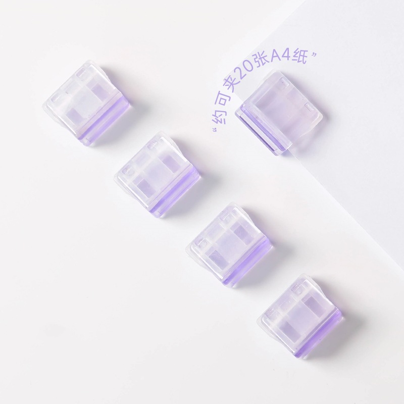 Picture of Push Clip Transparent Color Small Clip Office File Sliding Clip Student Test Paper Data Storage Fixed Push Clip