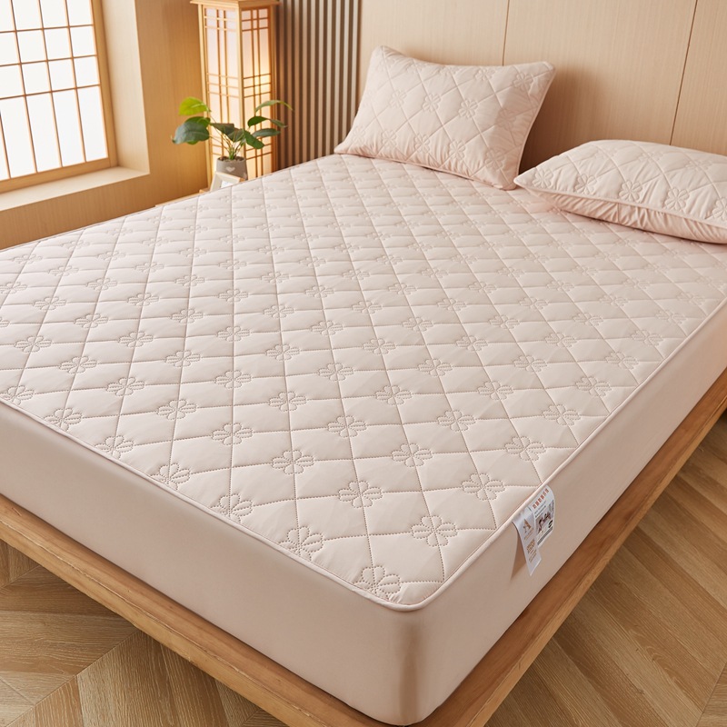 Picture of A Raw Cotton Thickeneded Quilted Fitted Sheet Raw Cotton Maternal and Infant Grade Waterproof Fitted Sheet Protective Cover All-Inclusive Simmons Mattress Cover