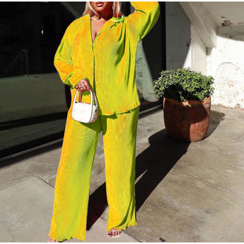 Picture of 2023# European and American Women's Amazon Independent Station Hot Explosions Sexy Pleated Loose Casual Multicolor suit