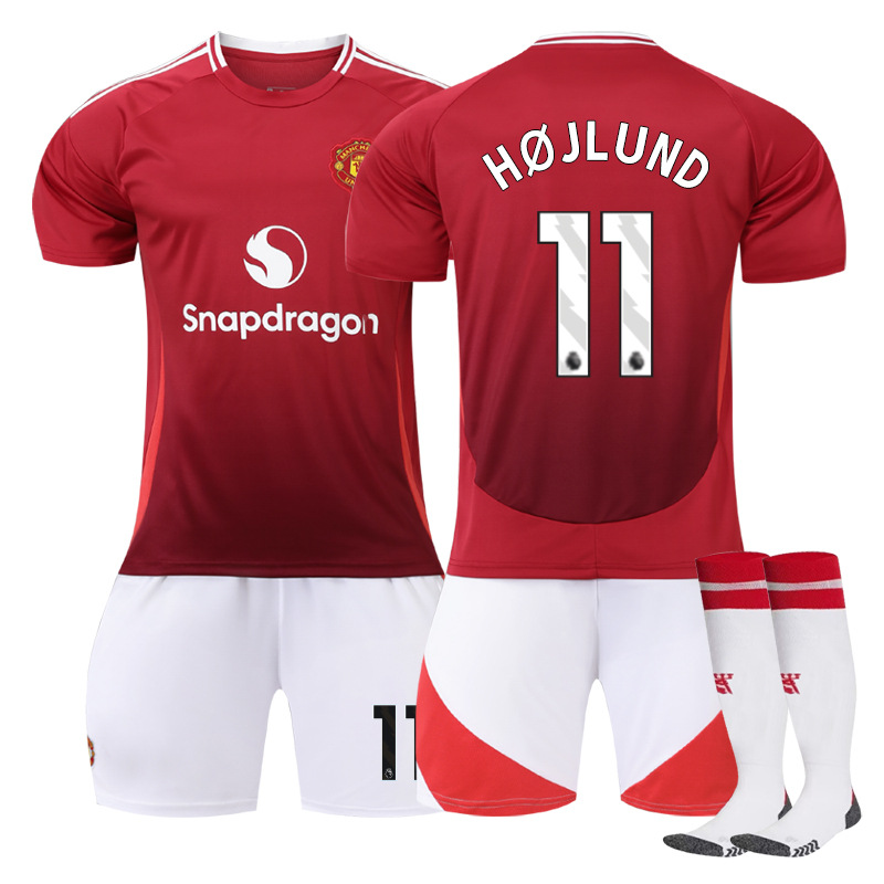 Picture of 2425 Red Devils main jersey suit 10 Rashford 17 Garnacho 37 Menou B Fermount children's football uniform