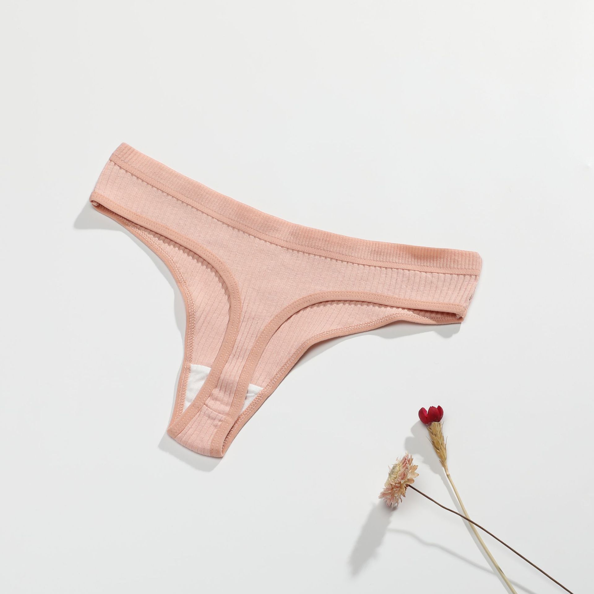 Picture of Pure Cotton European and American Sexy Thong Women's Mid-low Waist Women's Comfortable Breathable t-shaped Panties Simple Women's t-shaped Panties