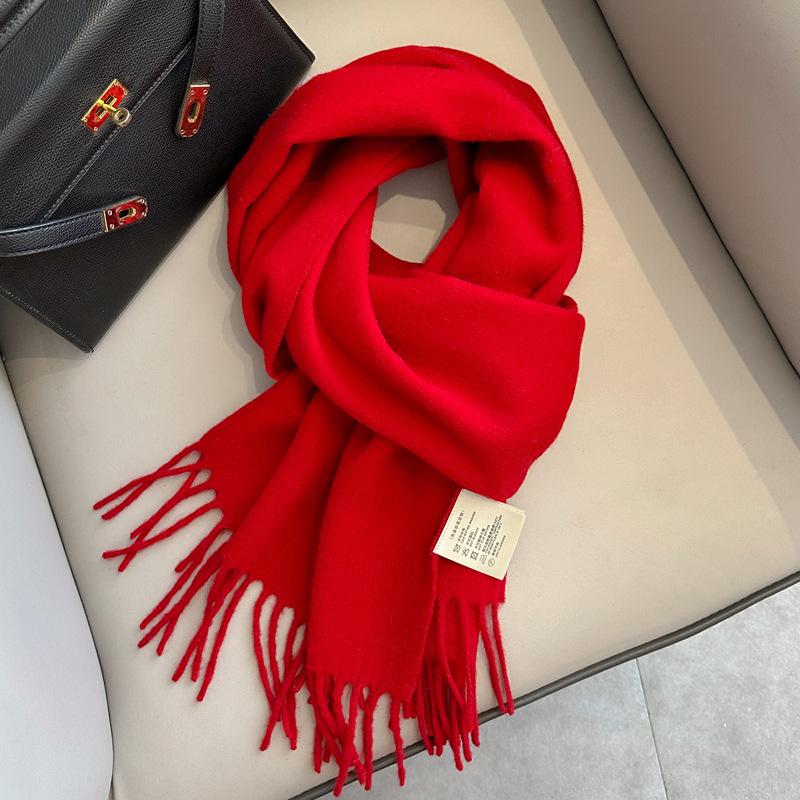Picture of 2025 New Wool Scarf Women's Winter Thickened Warm Men's Shawl Couple Style Tassel Fashion Cashmere Scarf