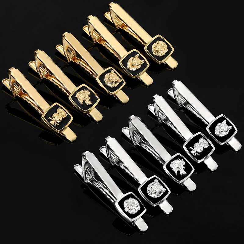 European and American fashion creative new animal series tie clip owl tiger alloy metal tie clip decoration accessories