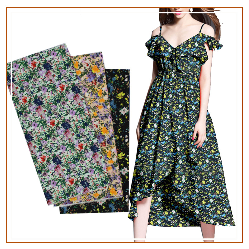 Pure Cotton 60-Count Poplin Printed Fabric Shirt Anti-Mosquito Pants Children's Clothing Skirt Women's Floral Japanese and Korean Style Printed Fabric