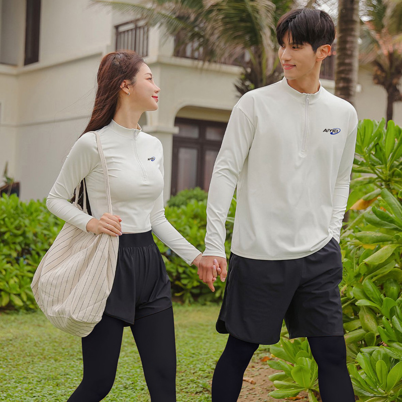 Sun protection quick-drying diving suit men's split long-sleeved trousers swimsuit women's surfing suit snorkeling jellyfish suit couple new