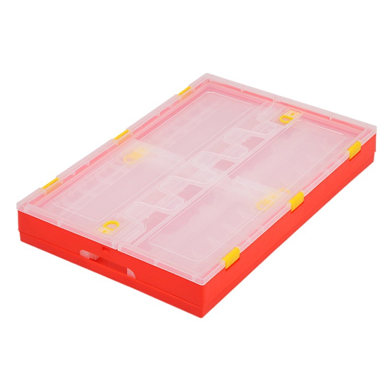 600-340 transparent folding box with lid orange household medicine toy turnover box outdoor camping turnover box