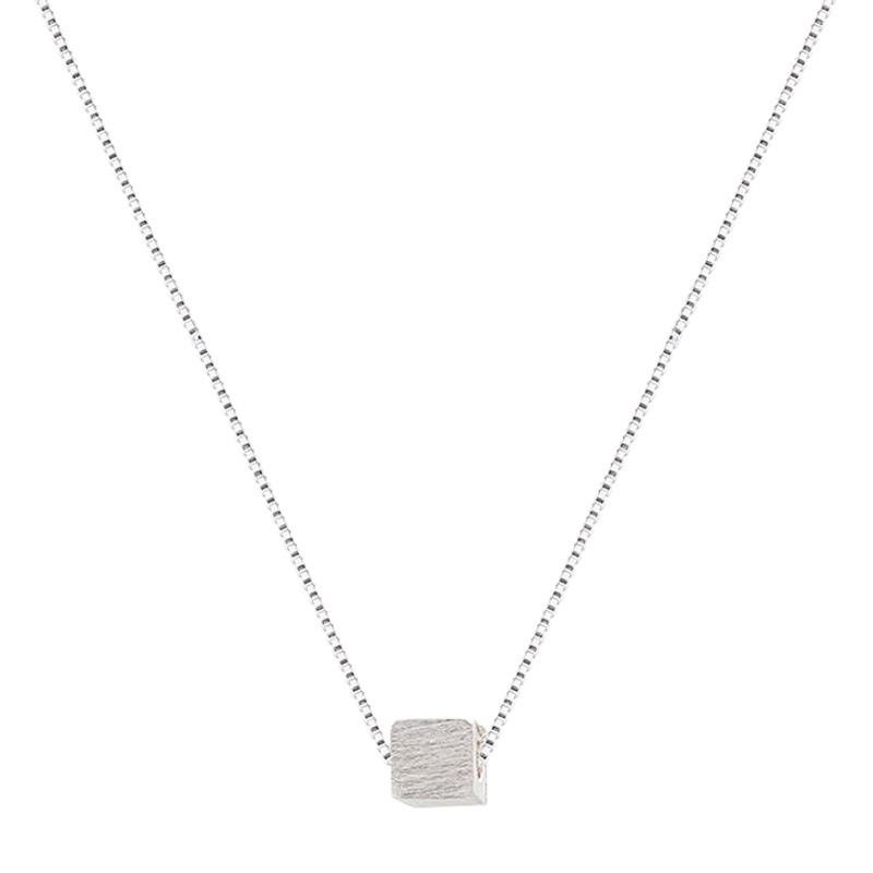Geometric Square Brushed Necklace for Women, Korean Version, Simple and Elegant Design, Clavicle Chain, 2022 Geometric Style Necklace