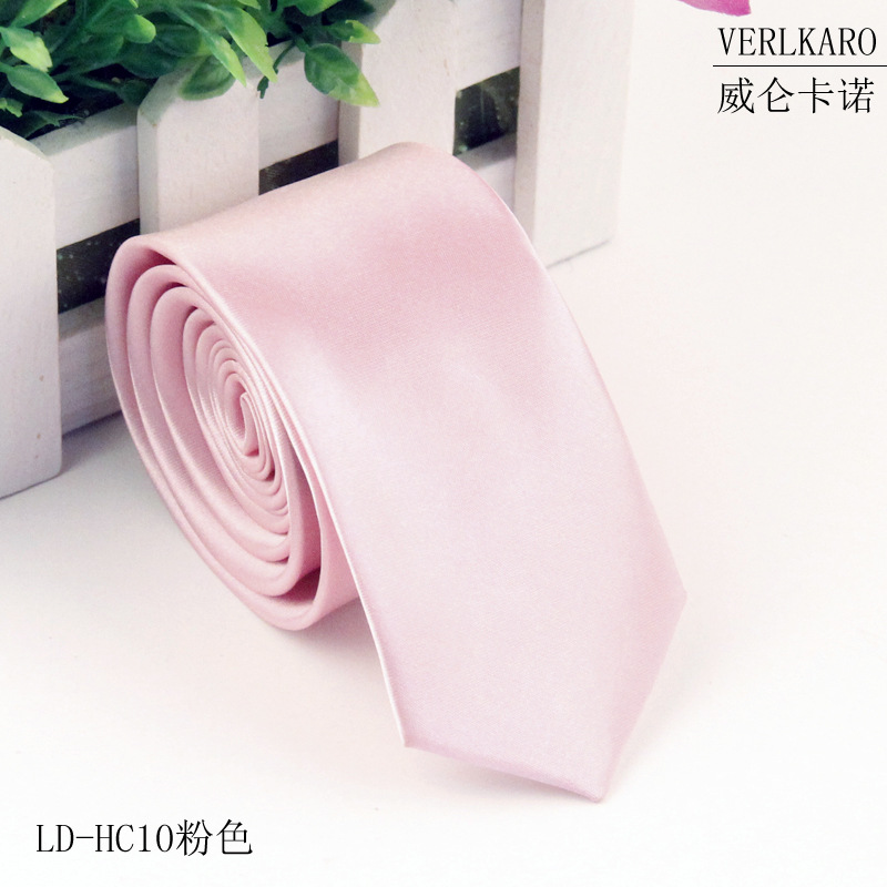 Picture of Leisure students 5cm solid color narrow version ins polyester silk business men's multi-color optional tie manufacturers in stock wholesale