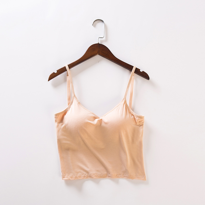 Picture of U-shaped back sling summer modal with chest pad thin inner backless anti-slip underwear women's one-piece bra