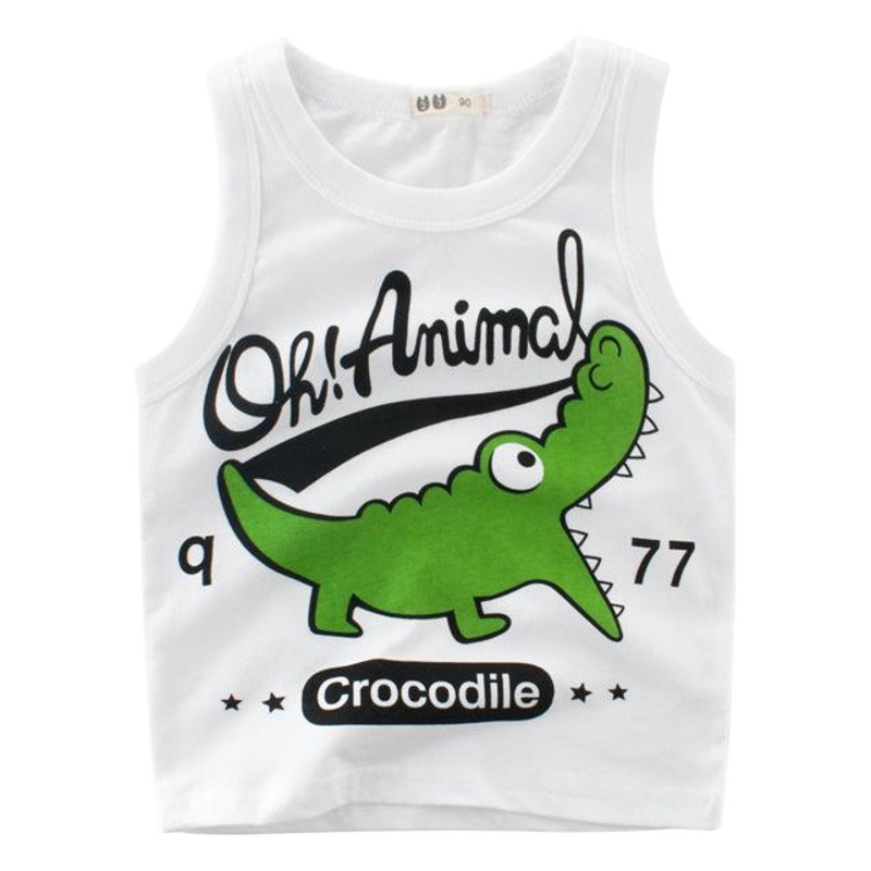 2025 Summer New Children's Clothing Children's Vest Summer Korean Version Boys Sleeveless Racer Back Cartoon Cute Children