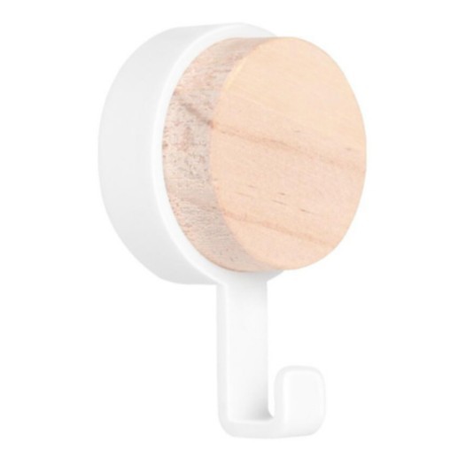 Picture of Wooden Round Head Hook Multi-Functional Household Nail-Free Sticking Hook Strong Load-Bearing Creative Hook Door Hook Hook
