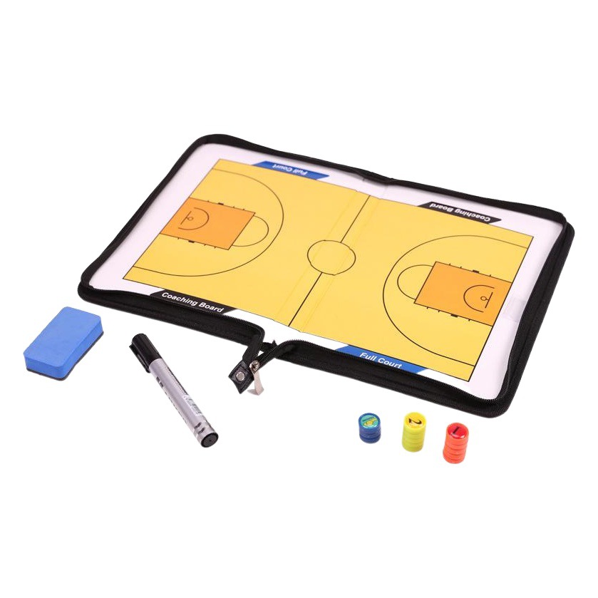 Picture of Two-fold zipper coach sand table tactical plate football basketball tactical board folding magnetic belt zipper PU leather