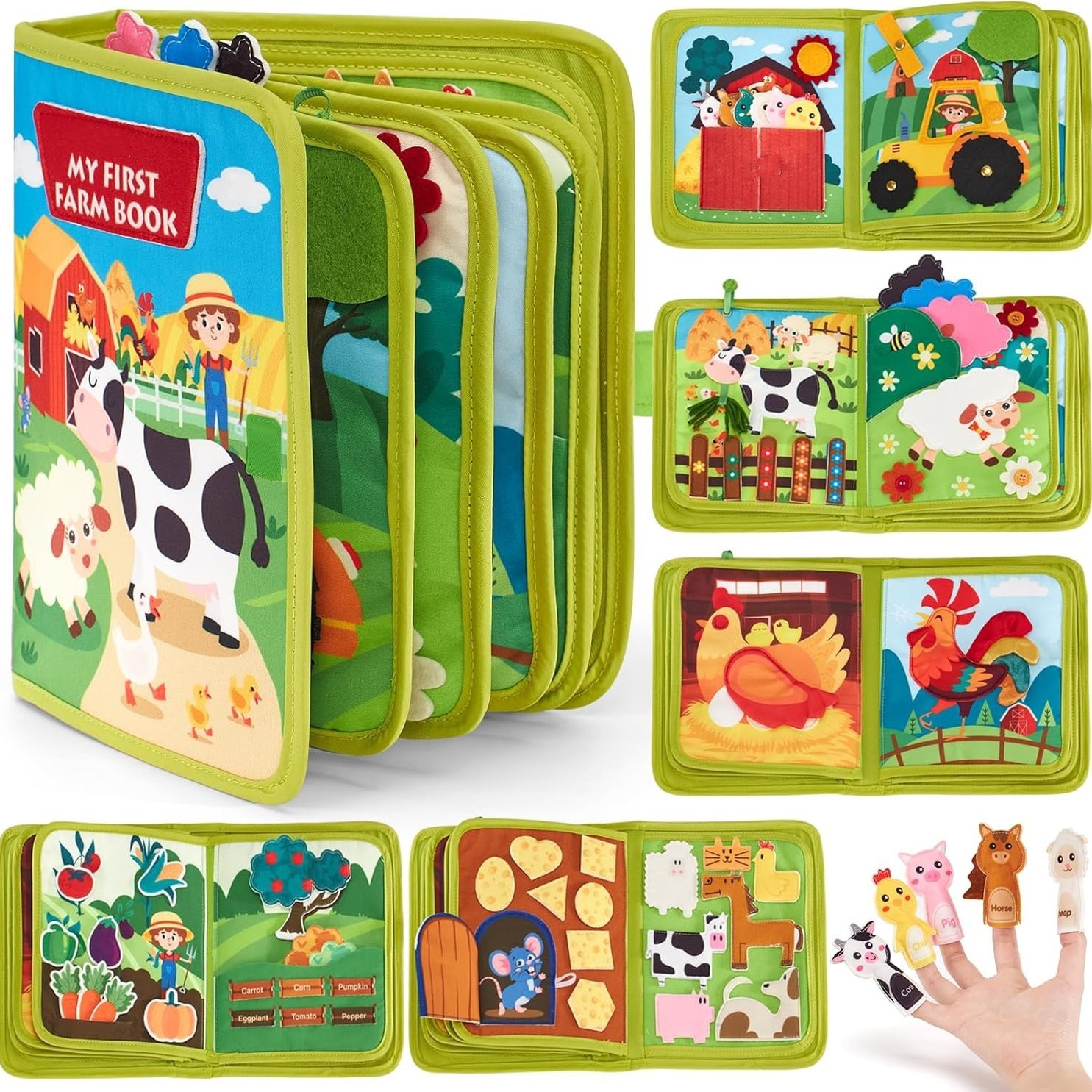 2025 Cross-border New Monte Junli Basic Skills Felt Busy Board Children's Travel Sensory Toys Quiet Book