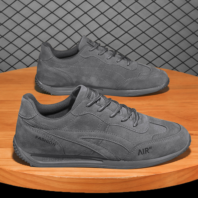Autumn New Men's Sneakers Breathable Lightweight Flat Outdoor Running Shoes Solid Color Board Shoes Men's Shoes Cross-border Wholesale