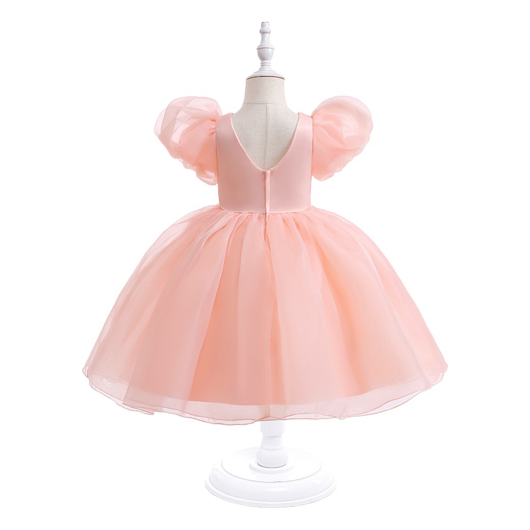Children's princess dress catwalk puff sleeve Baby dress children's dress flower girl wedding children's dress in stock