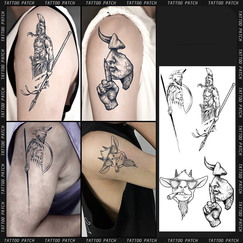 European and American Flower Arm Herbaceous Tattoo Sticker Men's Waterproof Women's Long-lasting Arm Advanced Sense Simulation Tattoo Semi-permanent Scar Covering