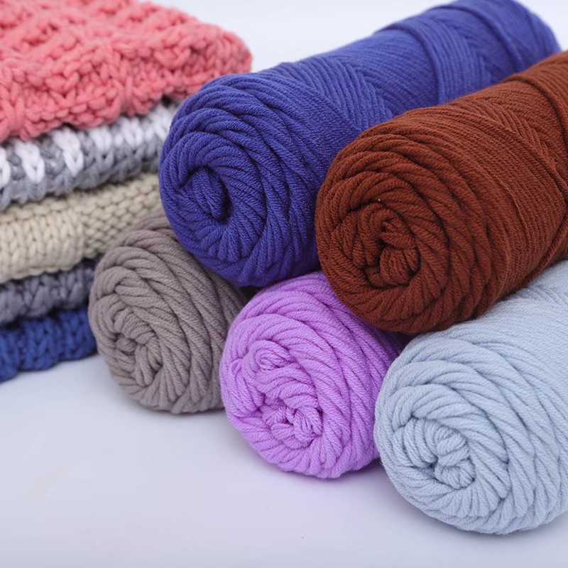 Picture of 8-Strand Lover's Cotton Yarn for Knitting Scarves, Multi-Strand Milk Cotton Baby Cotton Yarn for Knitting Hats and Coats by Hand