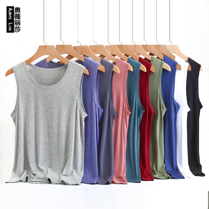 Men's Loose Vest Spring and Summer Modal Thin Home Clothes Casual Sports Sleeveless Top plus size Base Shirt