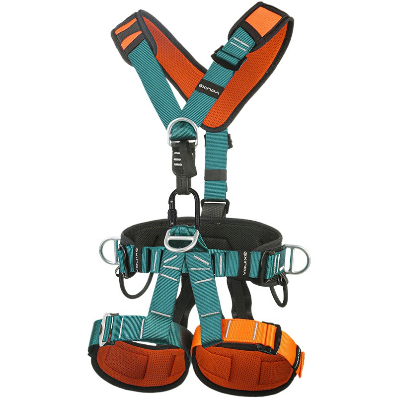 Full-body five-point aerial work safety belt Rock climbing rescue Air conditioning installation Safety rope Full set of equipment New national standard