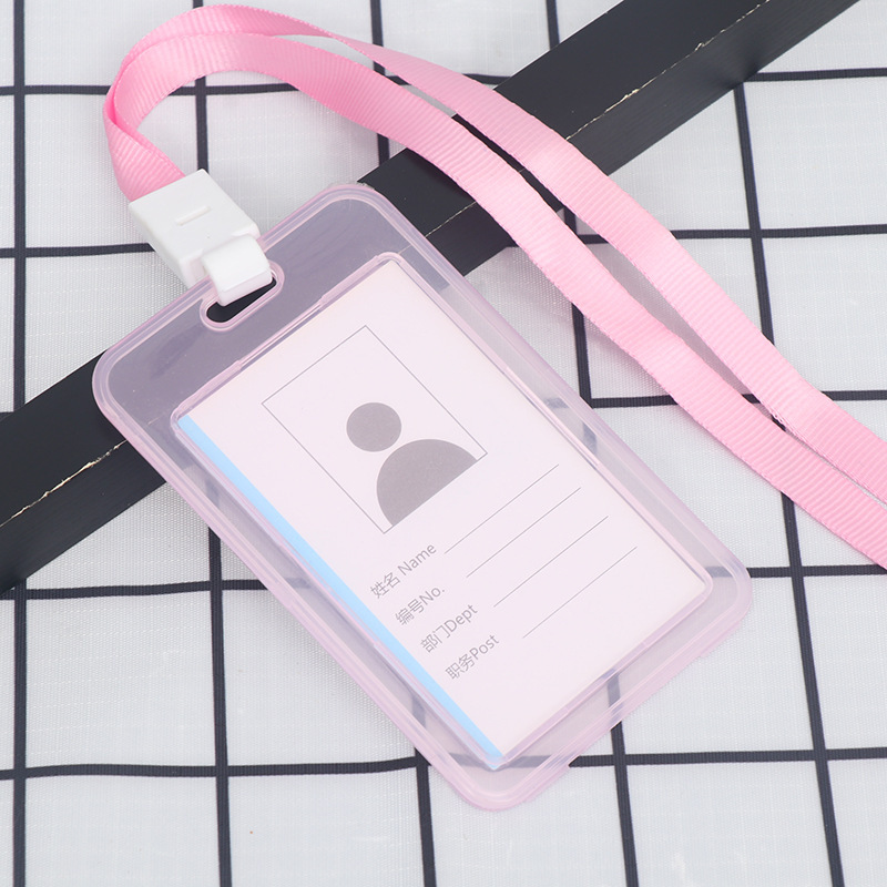 Picture of Multi-Color Transparent Work Badge Custom-Made Badge Lanyard Bus Bank Card Holder Plastic Transparent Employee Id Custom-Made