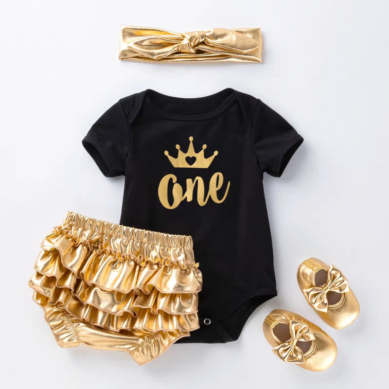 Picture of Four Seasons Newborn Baby Suit for Male and Female Baby Cartoon Hoodie Pp Pants 4-Piece Set Princess Full Moon Party Suit