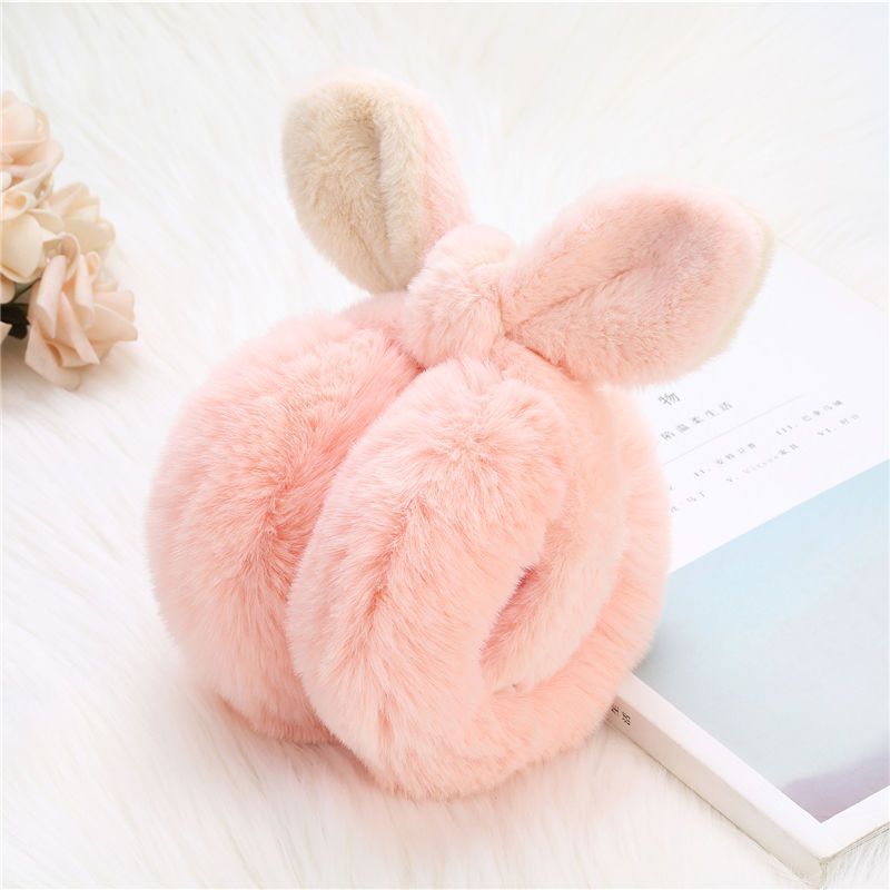 Picture of MEETSUNNY Sweet Girl Ear Warm Winter Cycling Commuter Ear Protection Plush Ear Bag Thickened Warm Earmuffs Women