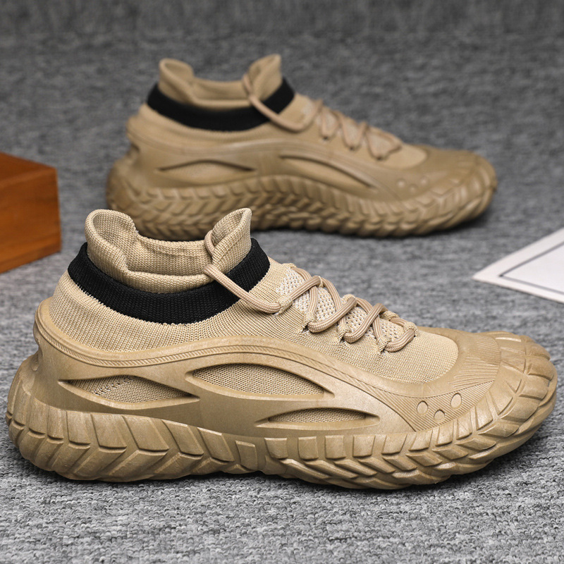 Cross-border 2025 Flying Woven Men's Shoes Spring and Summer Breathable Lazy Shoes Slip-on Casual Trendy Shoes All-match Outdoor Men's Casual