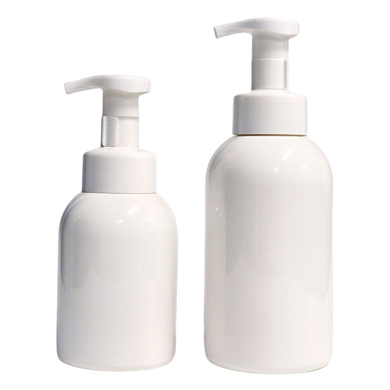 Spot supply beige plastic PET Mu Si bottle 300/500ml press foaming bottle foam cleanser bottle